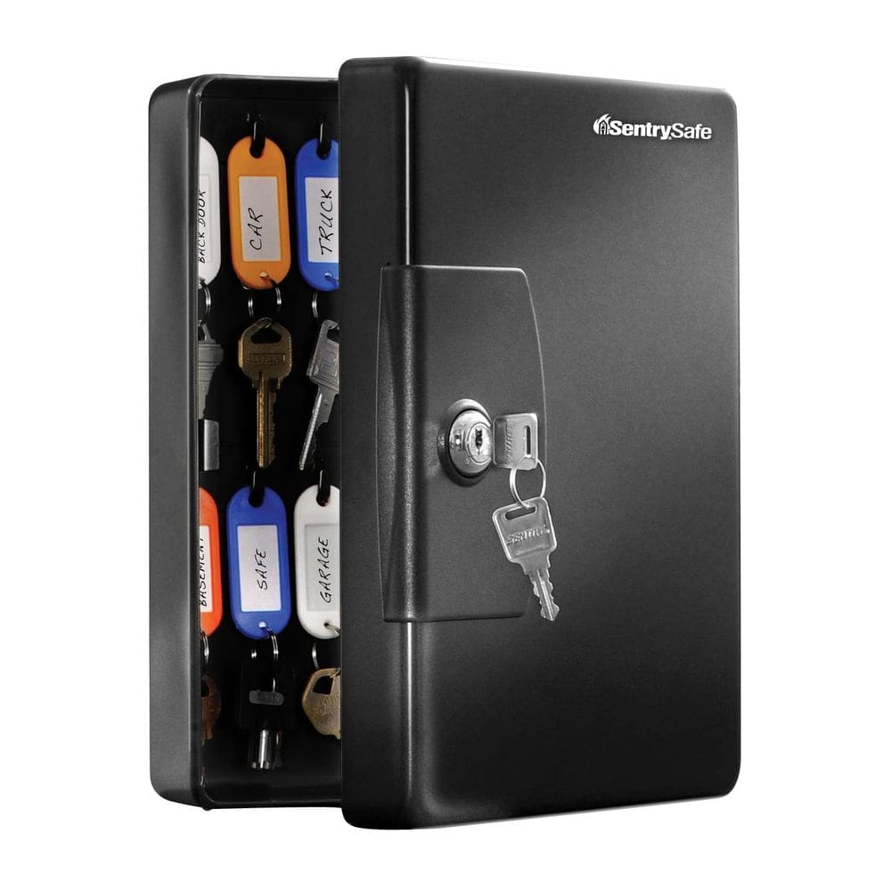 Caixa de chaves SentrySafe KB-25 pequena preta para montagem na parede com 25 teclas