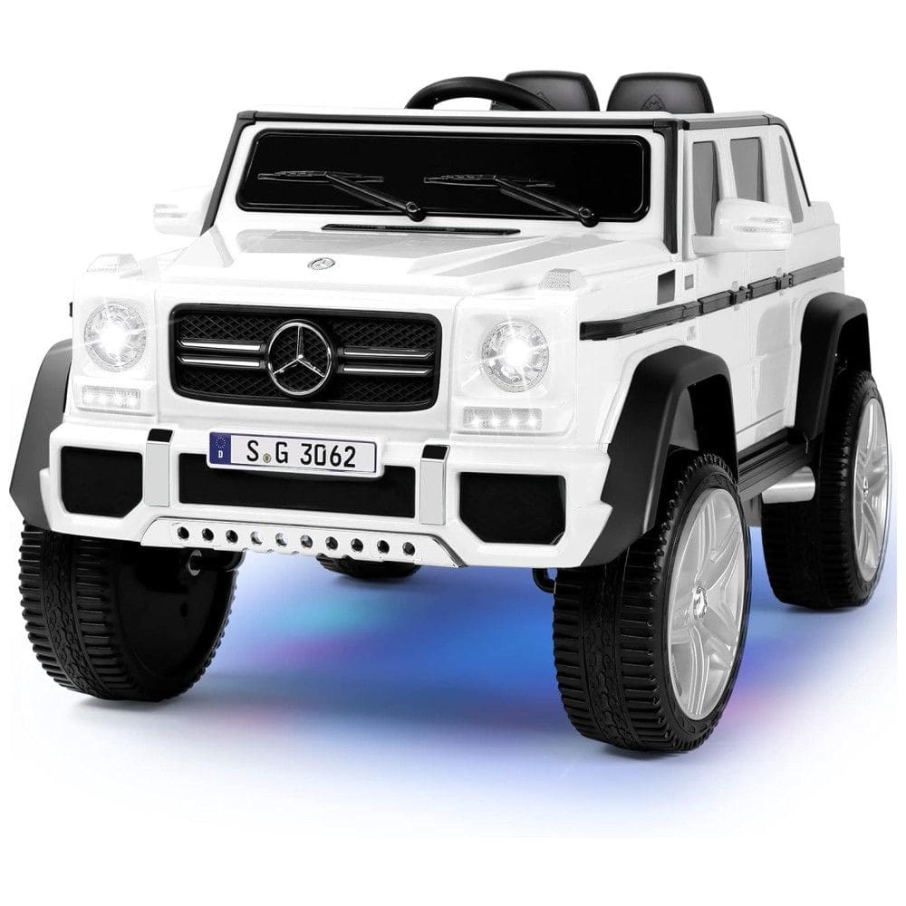 JOYLDIAS Mercedes Benz Carro Elétrico para Crianças 2 Assentos com Controle Remoto, 12V, Branco