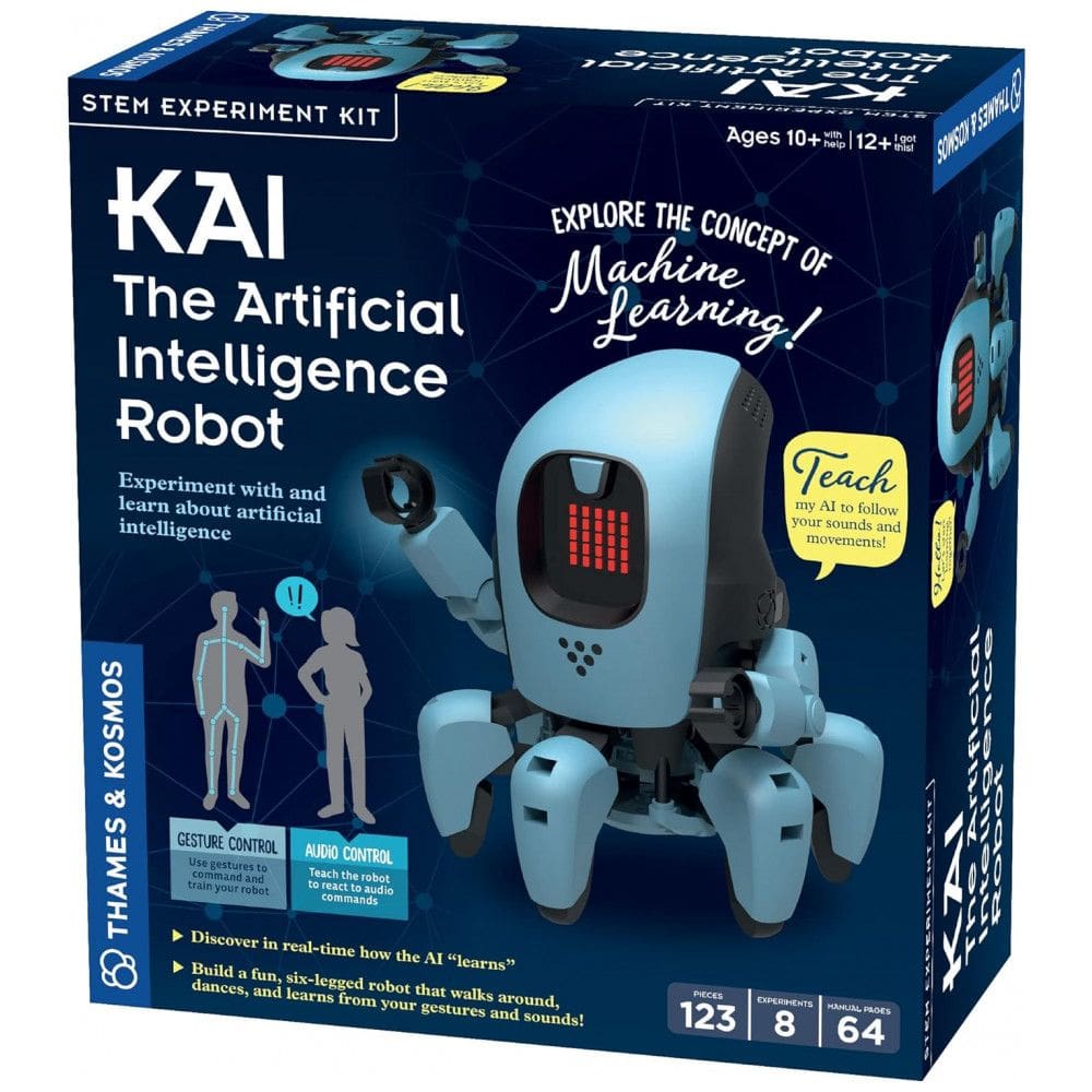 Robô Interativo com Inteligência Artificial para Aprendizado de Crianças via APP, Thames Kosmos, Azul