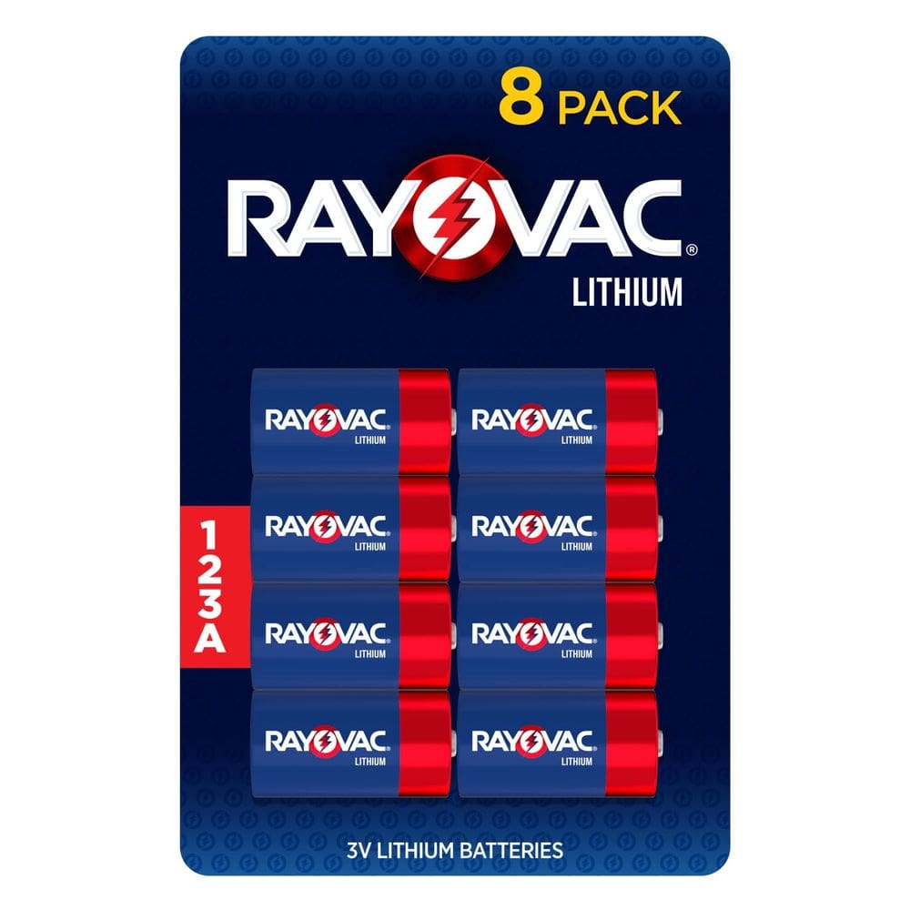 Bateria Rayovac Photo Lithium 123A 3V, pacote com 8