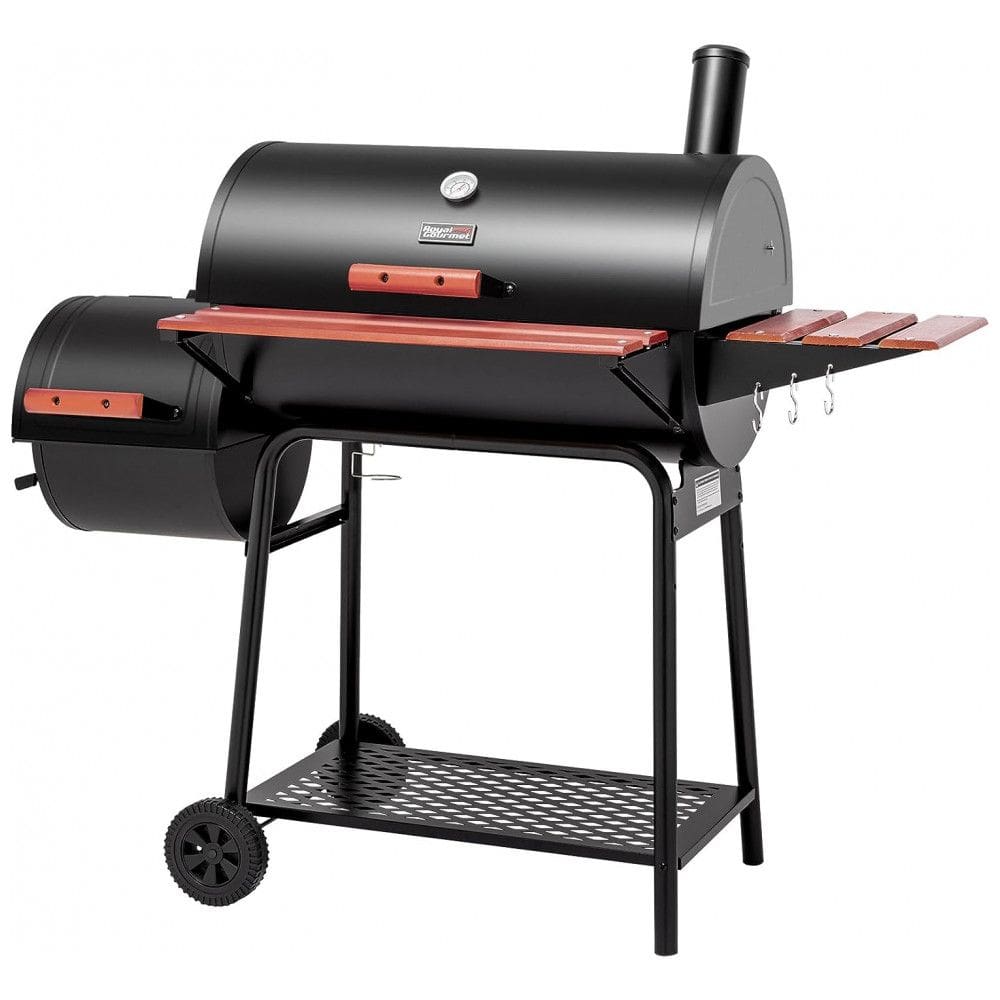 Churrasqueira a Carvão com Mesa Lateral para até 10 Pessoas, Royal Gourmet CC1830W , Preta
