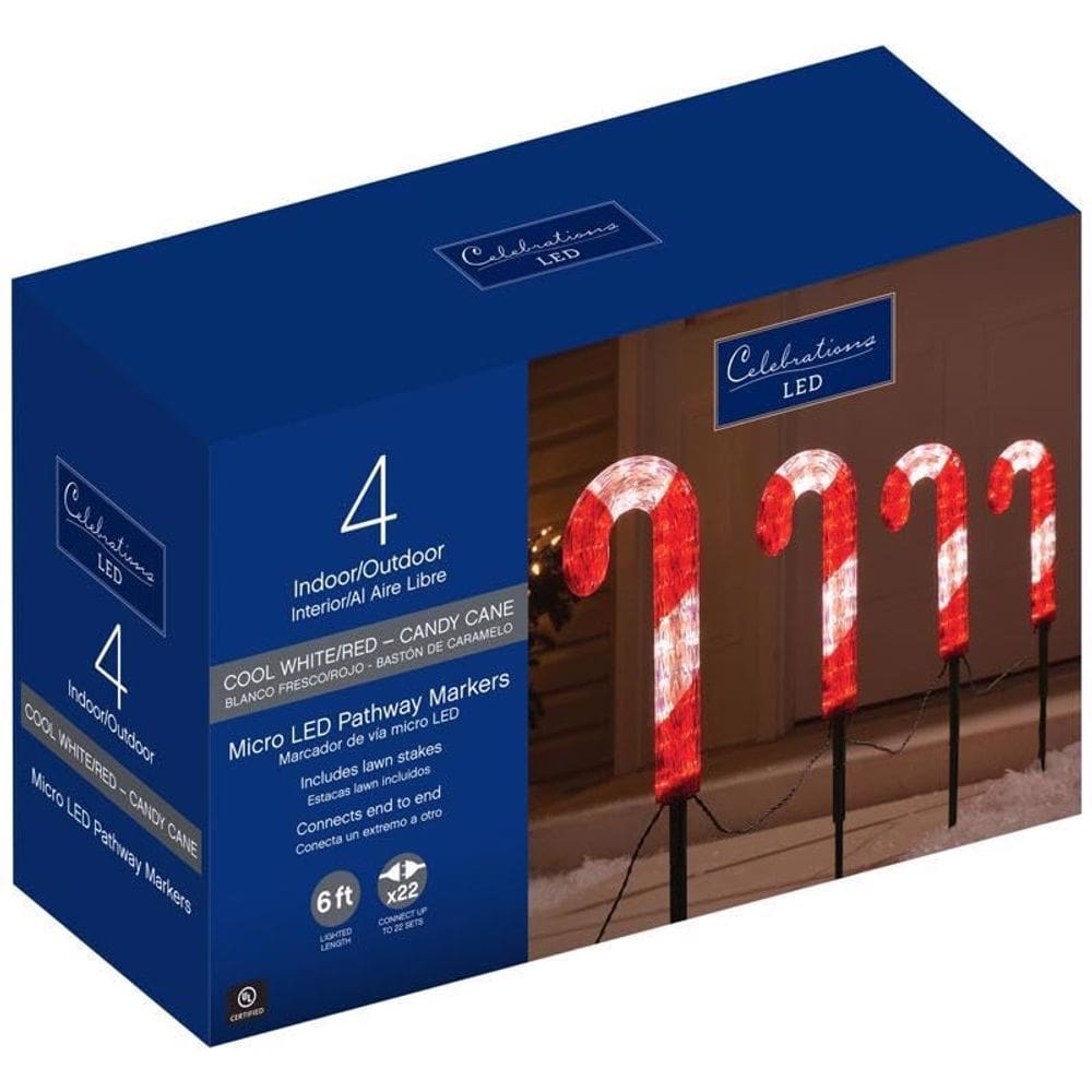 Celebrações de 30 cm de cana-de-açúcar azul, LED vermelho e branco