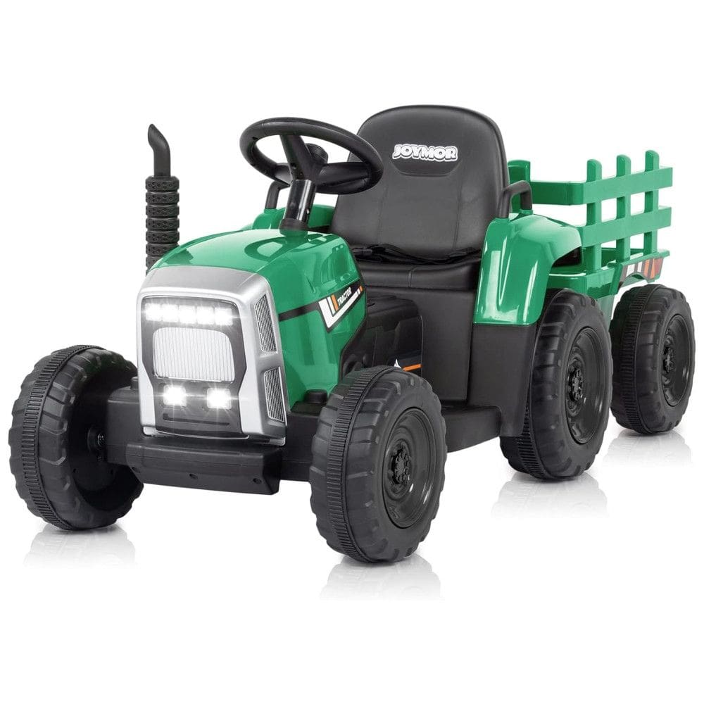 JOYMOR Trator Elétrico 1 Assentos 12V, com Luzes de LED, Verde