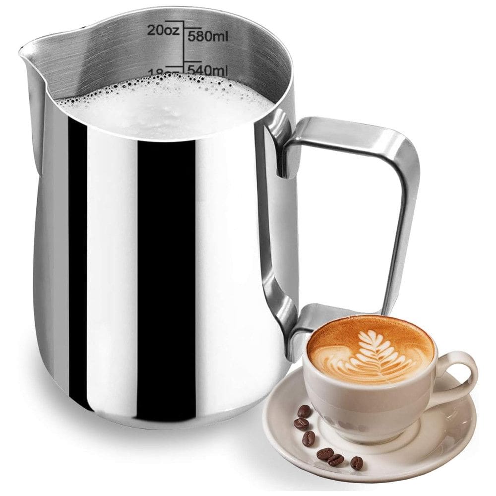 Jarra Leiteira Cremeira 580 mL Aço Inoxidável de Grau, DEEMTON, Prateado