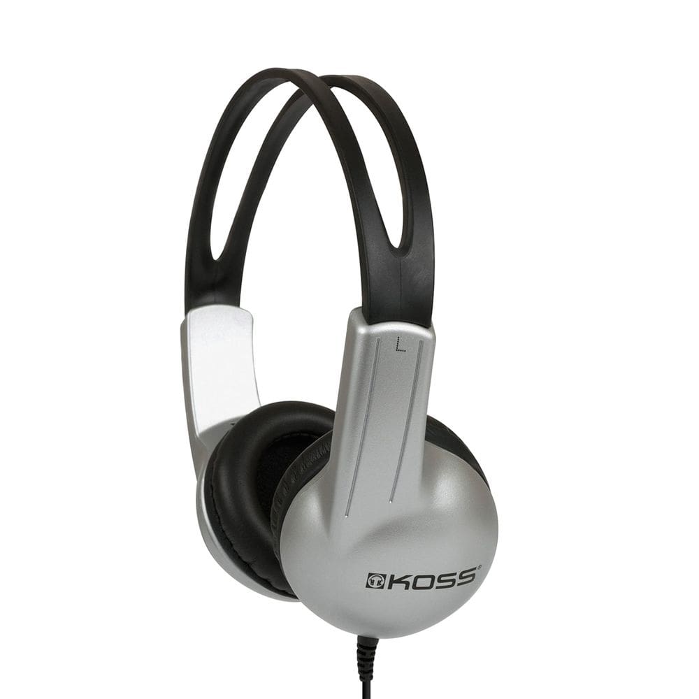 Fones de ouvido Koss UR10 On-Ear duráveis para todas as idades, plugue de 3,5 mm