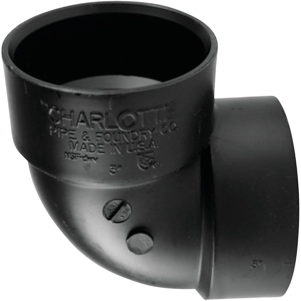 Cubo Charlotte Pipe ABS Schedule 40 de 3” x cotovelo de cubo de 3”