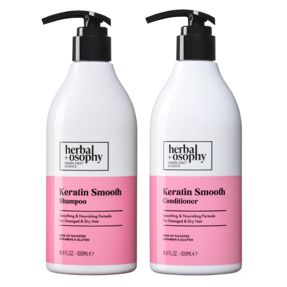 Conjunto de shampoo e condicionador Herbalosophy Keratin 500mL x2