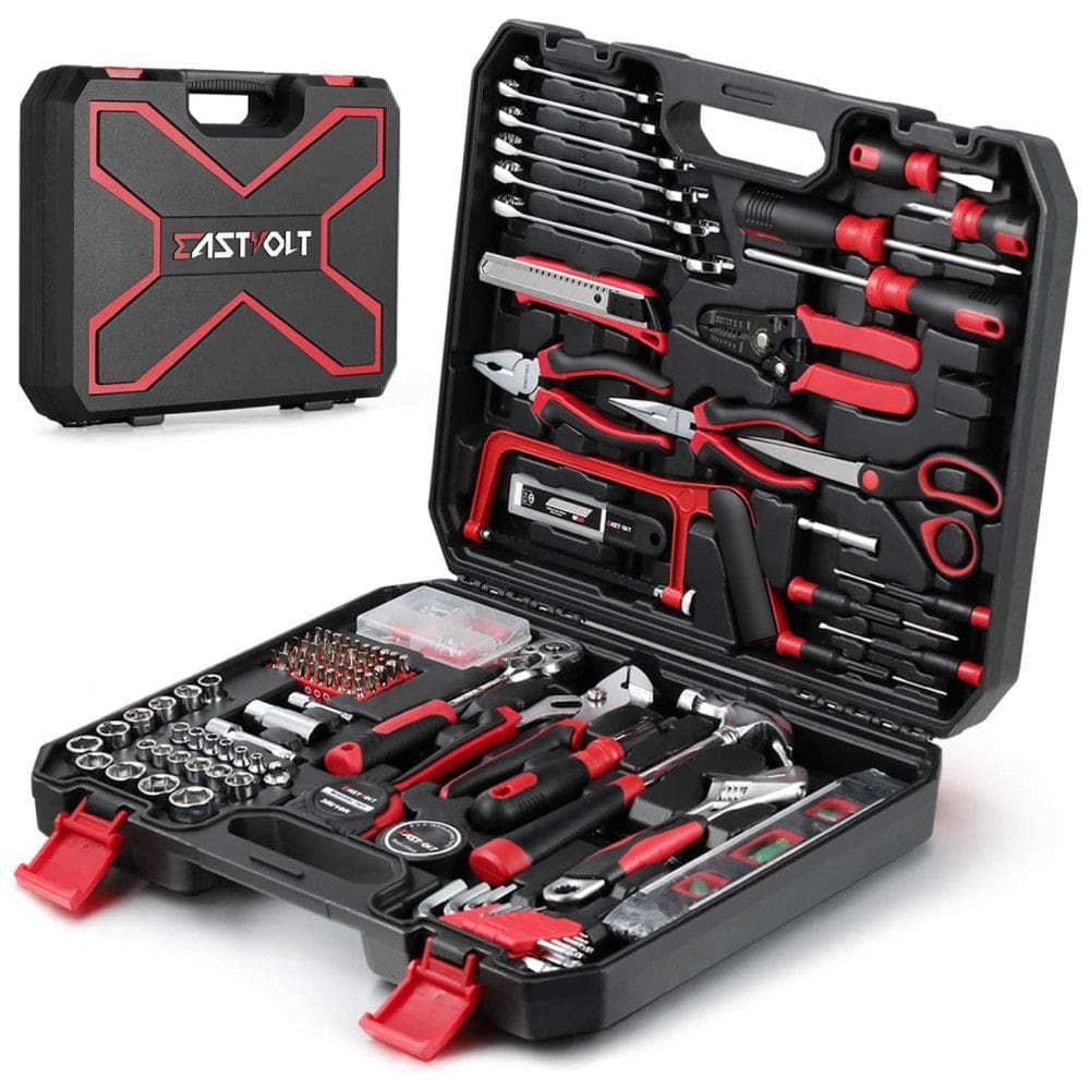 EVHT21801 Kit de Ferramentas com Maleta de Transporte, 218 Peças, EASTVOLT ASK03, Vermelho