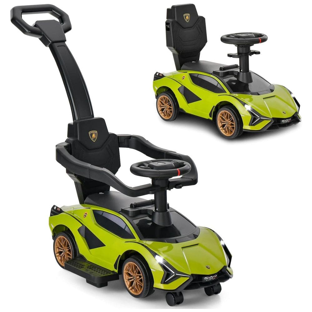 Carrinho de Passeio Infantil 3 em 1 com Alça, Música, USB, Farol e Compartimento Sob o Assento para Crianças de 1 a 5 Anos, INFANS, Verde