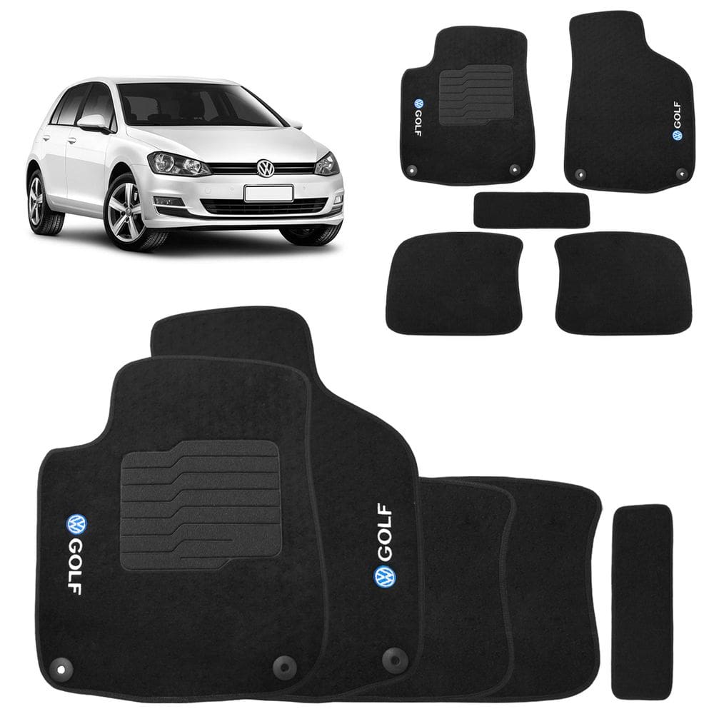 Jogo de Tapete Carpete Golf 2012 a 2020 Preto Fixação Origin