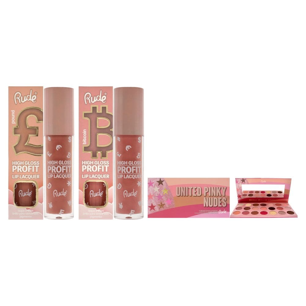 Kit de maquiagem Rude Cosmetics, kit de 3 peças com 21 sombras