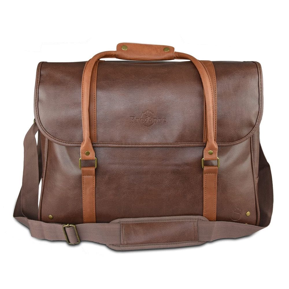 Freshore Bolsa Térmica Para Transporte de Vinhos de Couro Sintético, até 6 Garrafas, Marom Escuro