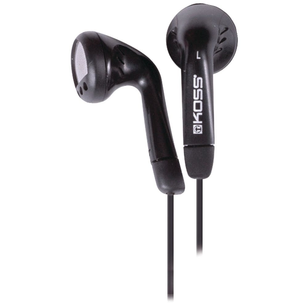 Fones de ouvido Koss KE5 191651 com fio ultraleves (pretos)