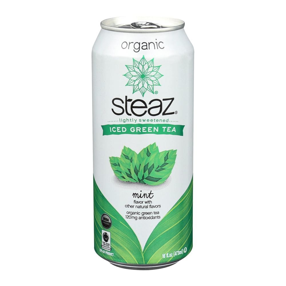 Chá verde gelado Steaz Sabor de Menta Orgânica 473mL