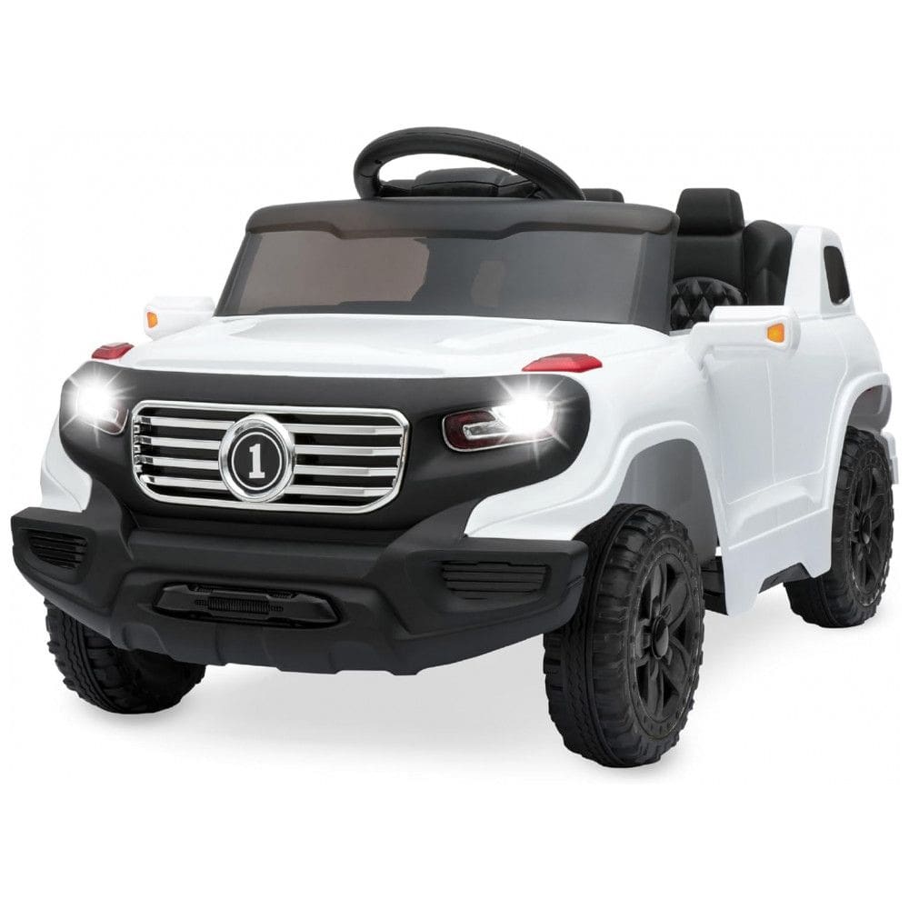Carro Elétrico Infantil a Bateria com Controle Remoto, 3 Velocidades e Luzes LED, 6V, Best Choice Products, Branco