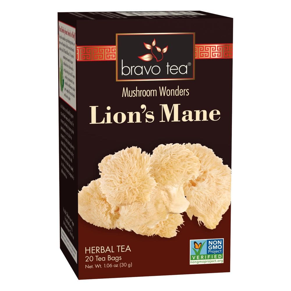 Chá de ervas Bravo Tea Lion`s Mane, sem cafeína, 20 sacos