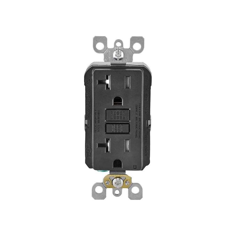 Receptáculo GFCI Leviton R05-GFTR2-0KE 20 Amp Preto