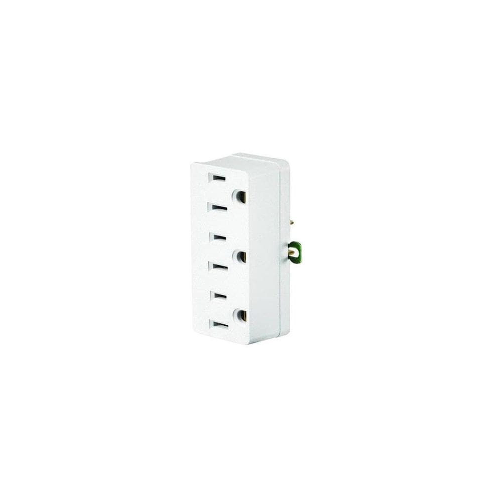 Adaptador de tomada tripla de aterramento Leviton 698-W-15 125V branco