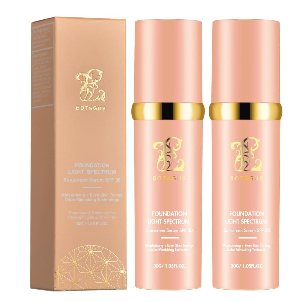Espectro de luz Foundation Botagus 4 em 1 com SPF50, pacote com 2