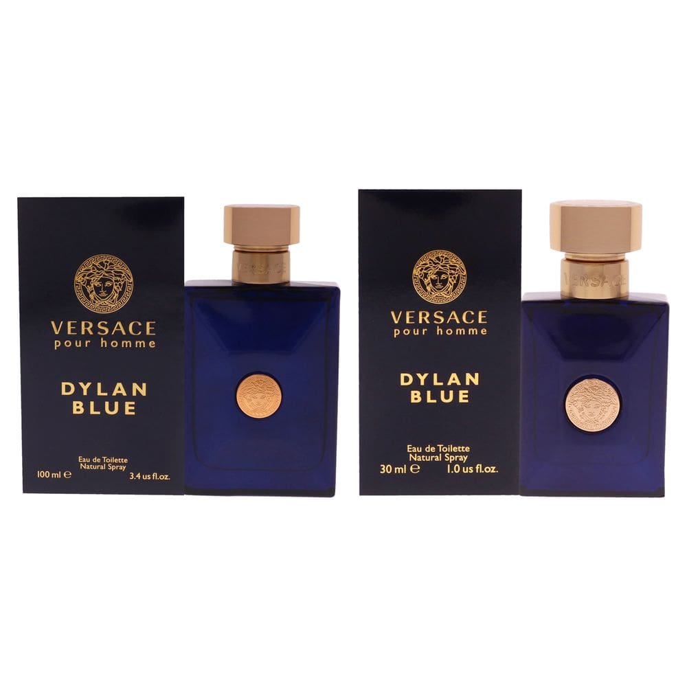 Conjunto de 2 peças de Eau de Toilette Perfume Versace Dylan Blue para homens