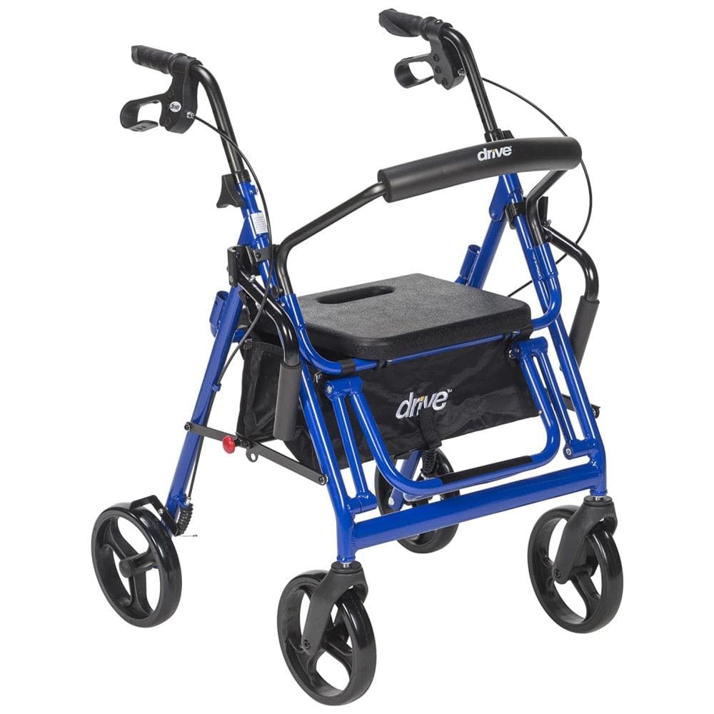 Andador para Idoso Dobrável até 136kg para Transporte com Rodízio, Drive Medical 795B, Azul