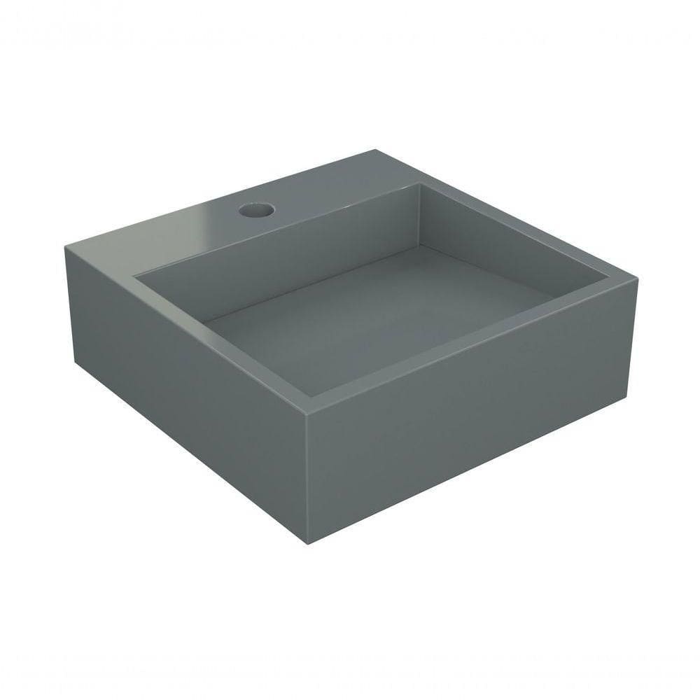 Cuba De Apoio Banheiro Jade Pedra 40x40cm Chumbo Fosco