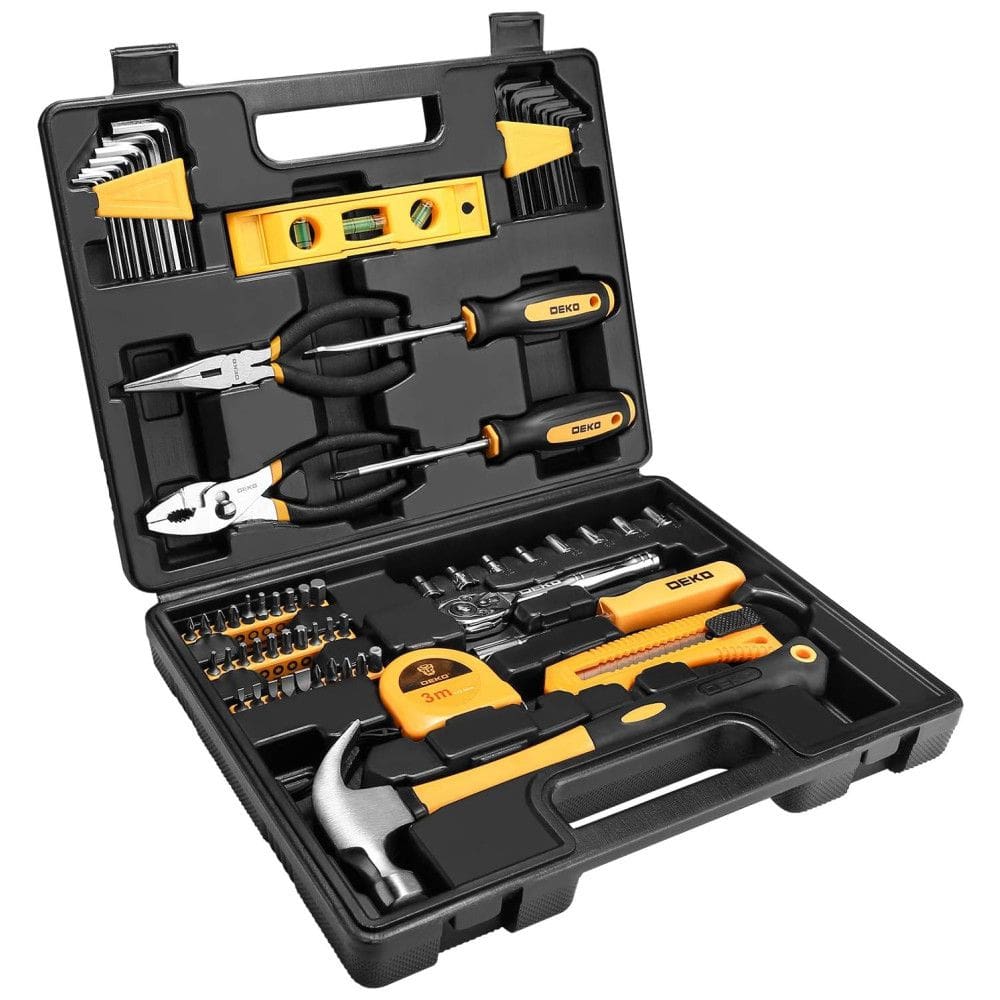 Kit de Ferramentas com Maleta de zenamento, 65 Peças, DEKOPRO, Amarelo