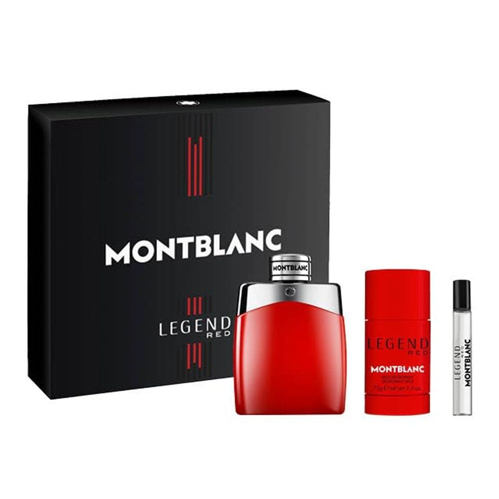 Perfume MONTBLANC Legend Red Eau de Parfum 100mL, conjunto de 3 peças
