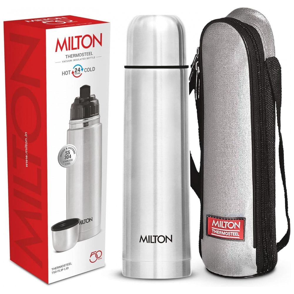 Garrafa Térmica para Água 750mL em Aço Inoxidável Isolada a Vácuo de Parede Dupla com Tampa à Prova de Vazamentos, sem BPA e Bolsa Térmica