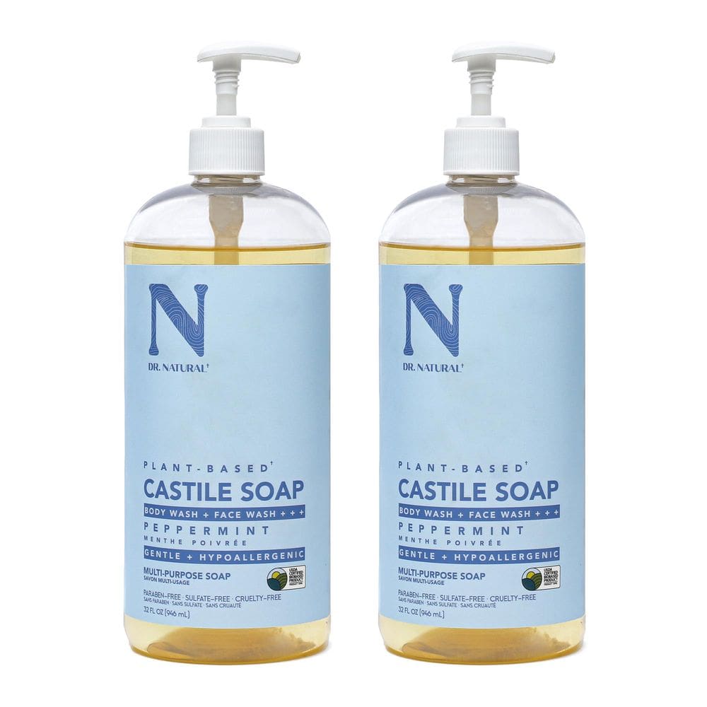 Sabonete líquido Dr. Natural Castile Peppermint 946 ml Pacote com 2