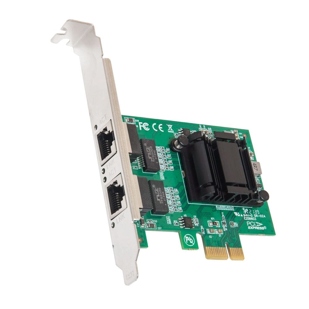 Placa de rede IO CREST SY-PEX24074 Dual Gigabit PCIe de 2 portas