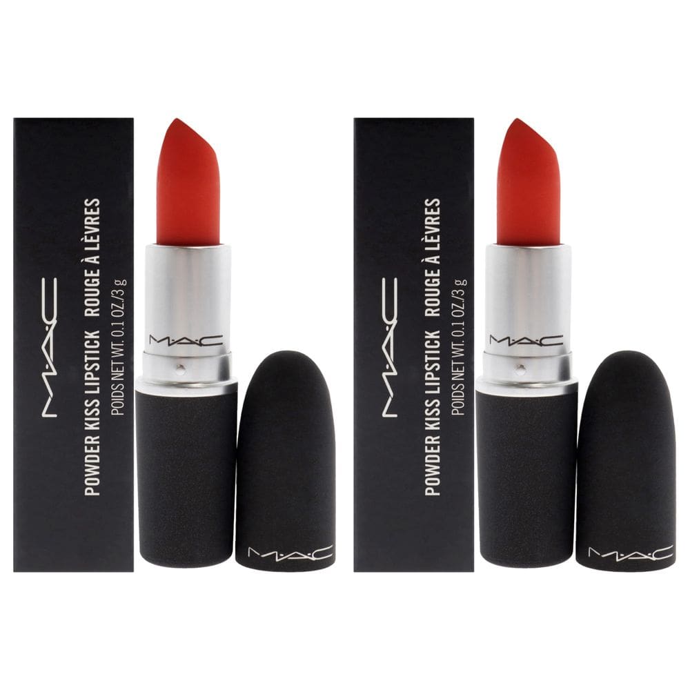 Batom MAC Powder Kiss 303 Style Shocked Matte, pacote com 2