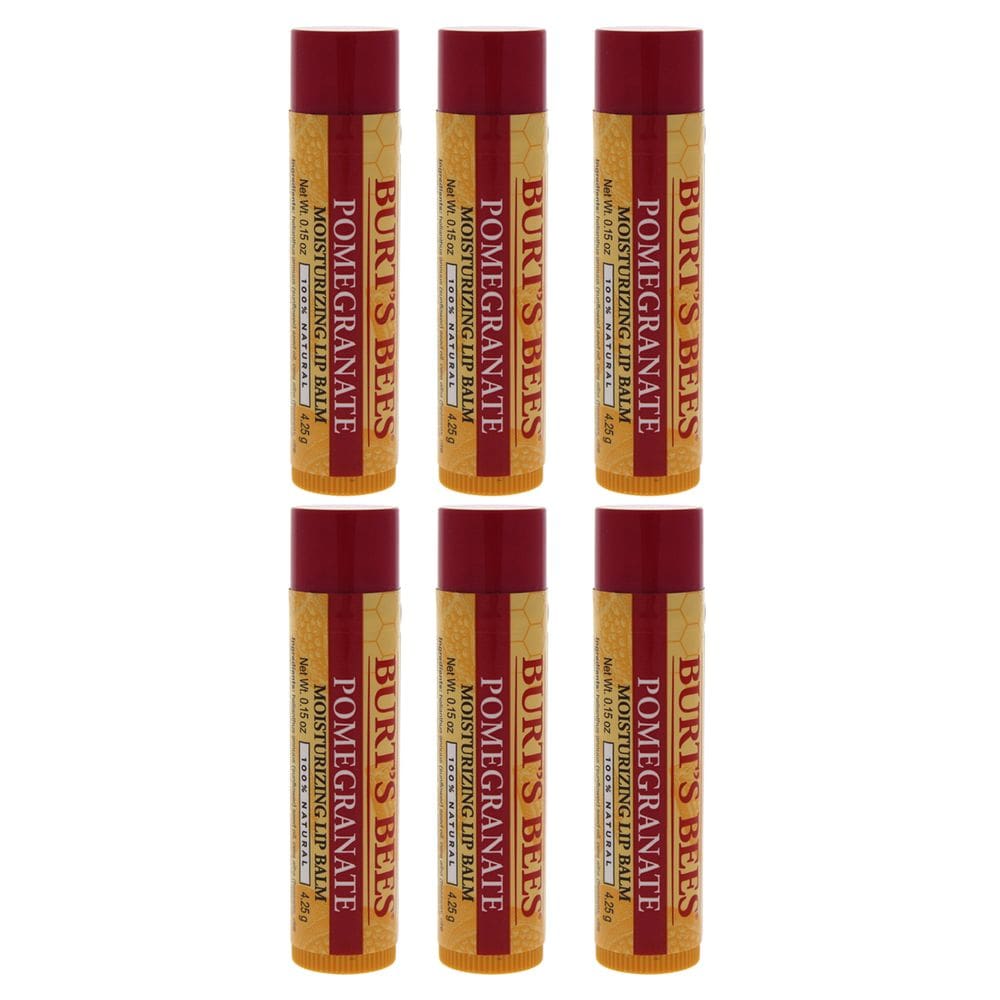 Bálsamo labial Burts Bees, hidratante e romã, pacote com 6