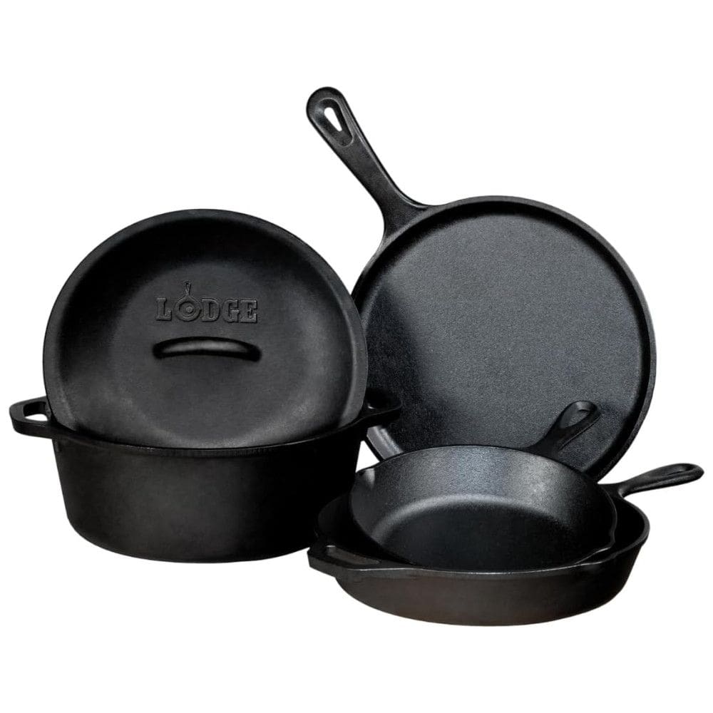 Conjunto de Panelas de Ferro Pré Preparadas, 5 Peças, LODGE L5HS3KPLT, Preto