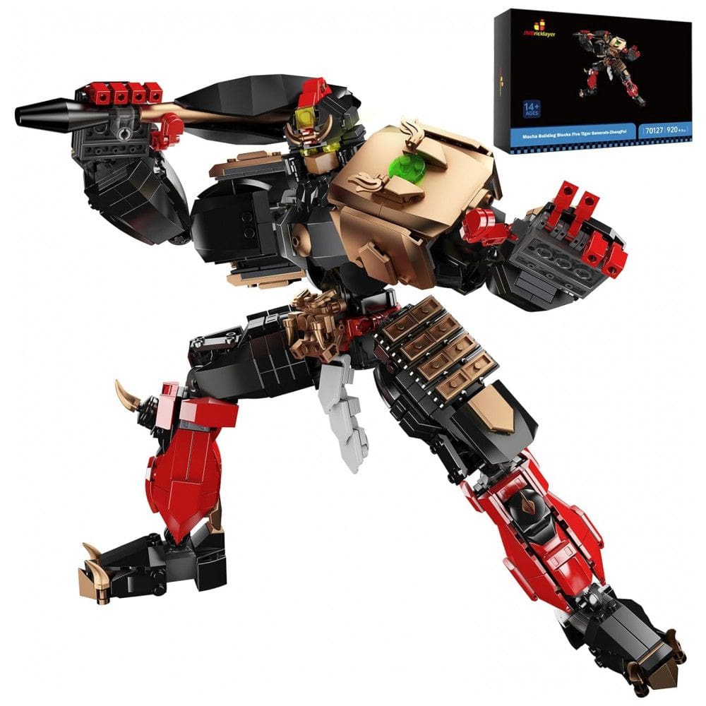 Kit de Construção Robô Zhang Fei Black com 920 Peças, JMBricklayer, Preto