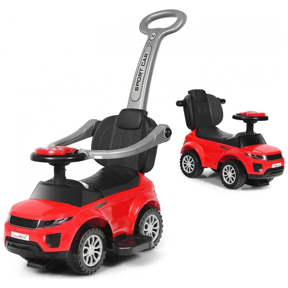 Carrinho de Passeio Infantil com Alça de Proteção Removível e Luzes Sonoras para Crianças de 1 a 3 Anos, HONEY JOY, Vermelho