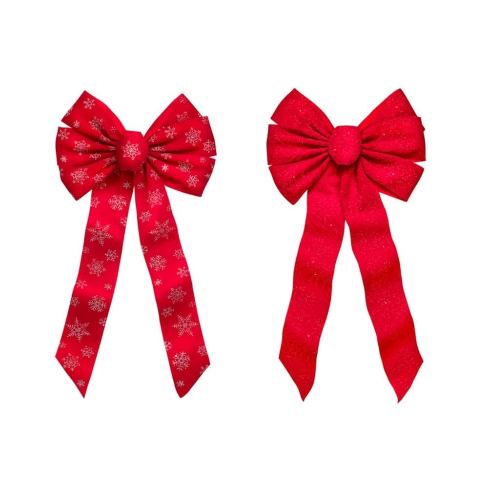 Laço de Natal para interior CC Decoração de Natal 30x66 cm, veludo, vermelho