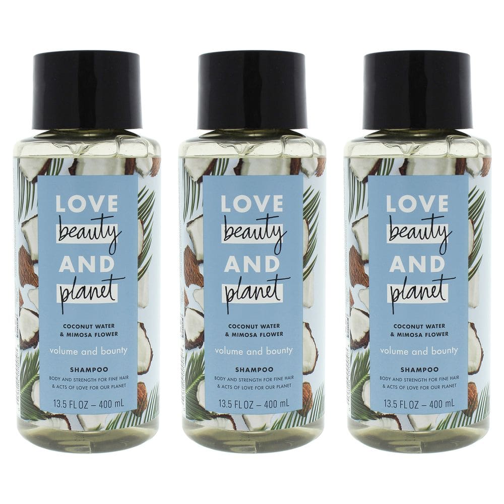 Shampoo Love Beauty e Água de Coco Mimosa Planet, pacote com 3