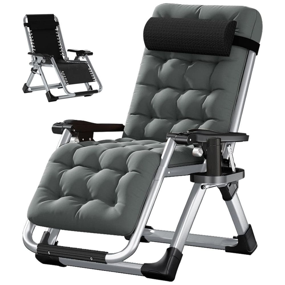 Cadeira Reclinável Ajustável Gravidade Zero com Apoio de Cabeça, LILYPELLE, Cinza