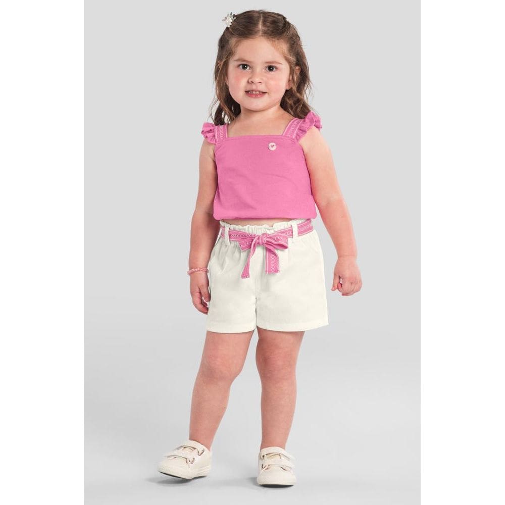 Conjunto infantil menina com laço Brandili