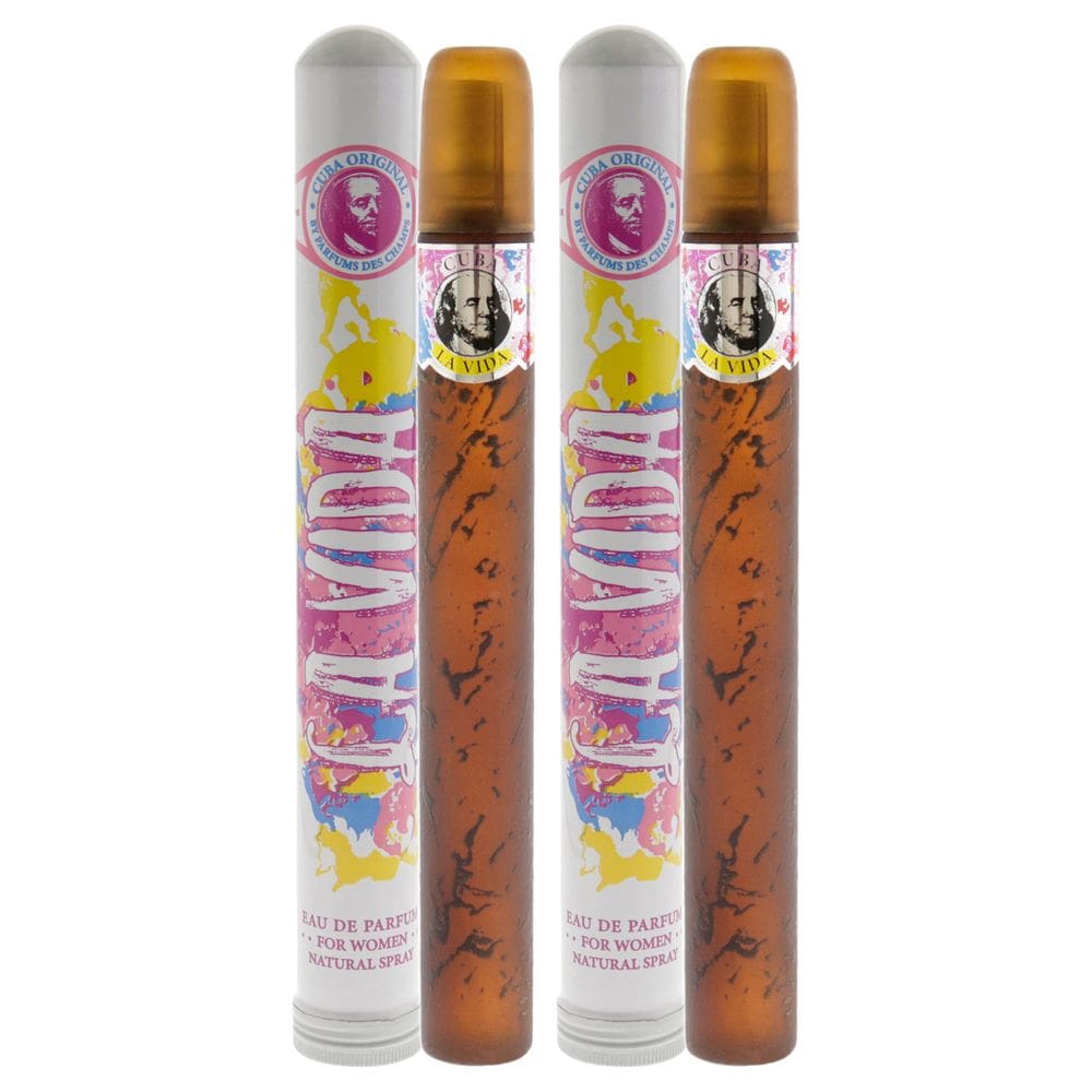Perfume Cuba La Vida Eau de Parfum 50ml para mulheres (pacote com 2)