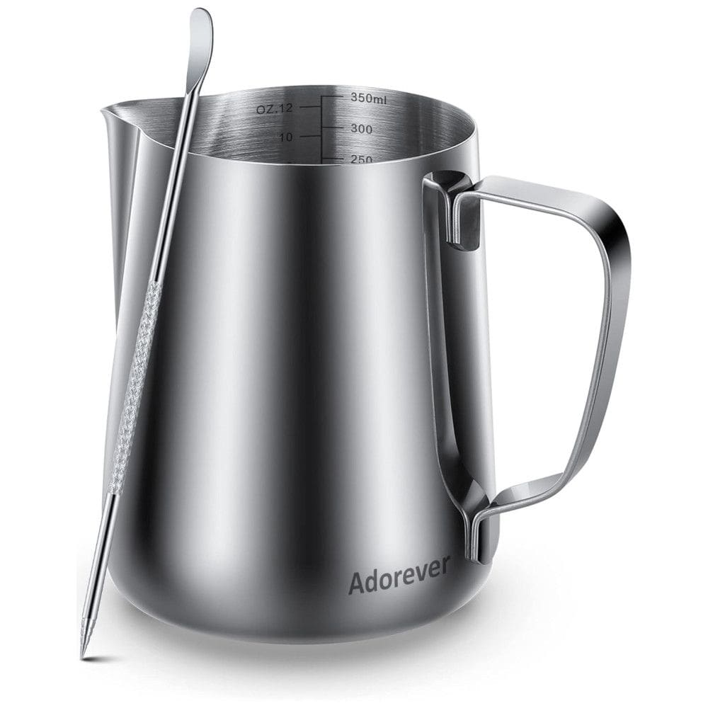 Jarra Leiteira Cremeira 350 mL Aço Inoxidável de Grau, ADOREVER 8541894591, Prateado