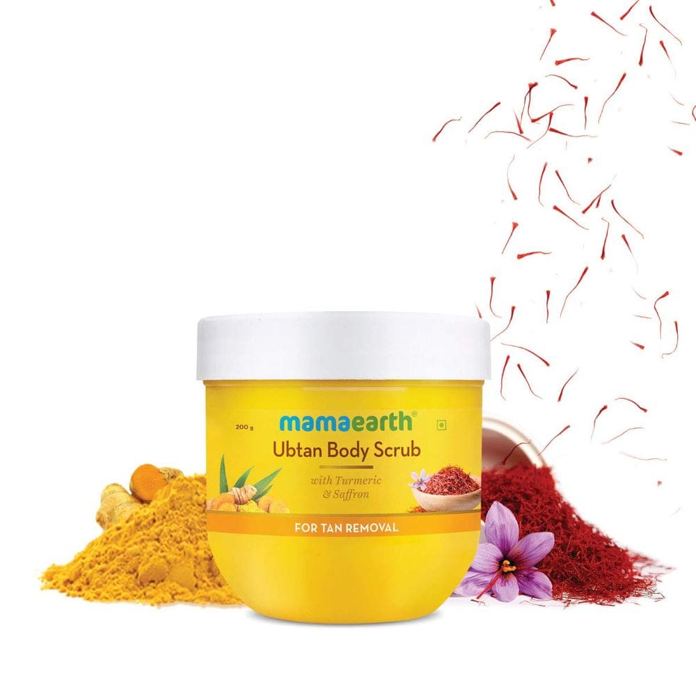 Esfoliante Corporal Mamaearth Ubtan De Tan Açafrão e Cúrcuma 200g