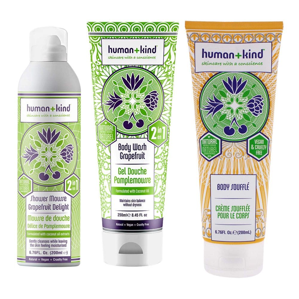 Kit de mousse de banho Human+Kind, sabonete líquido e creme para suflê, 3 unidades