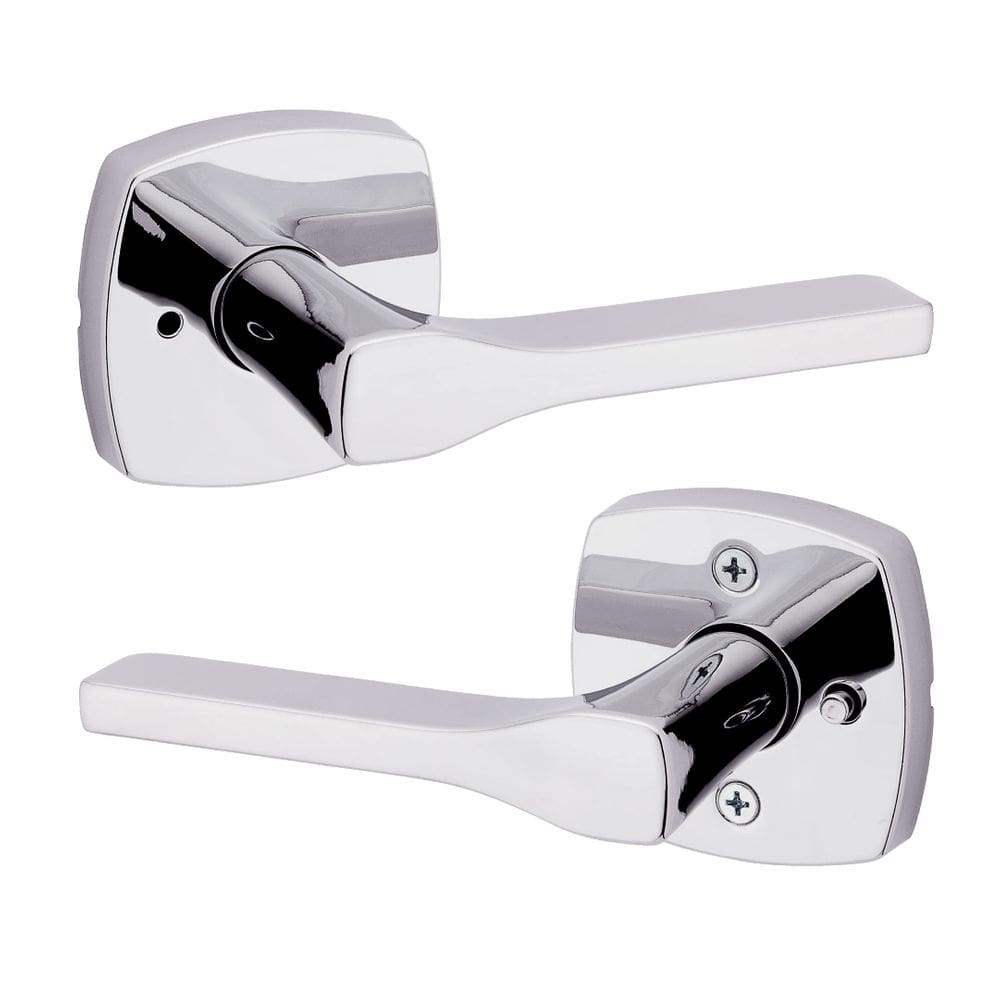 Maçaneta de porta Kwikset Tripoli Privacy, cromada polida, sem chave