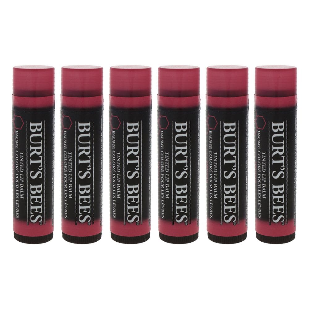 Bálsamo labial colorido Burts Bees Hibiscus, pacote com 6 unidades, hidratação de 8 horas