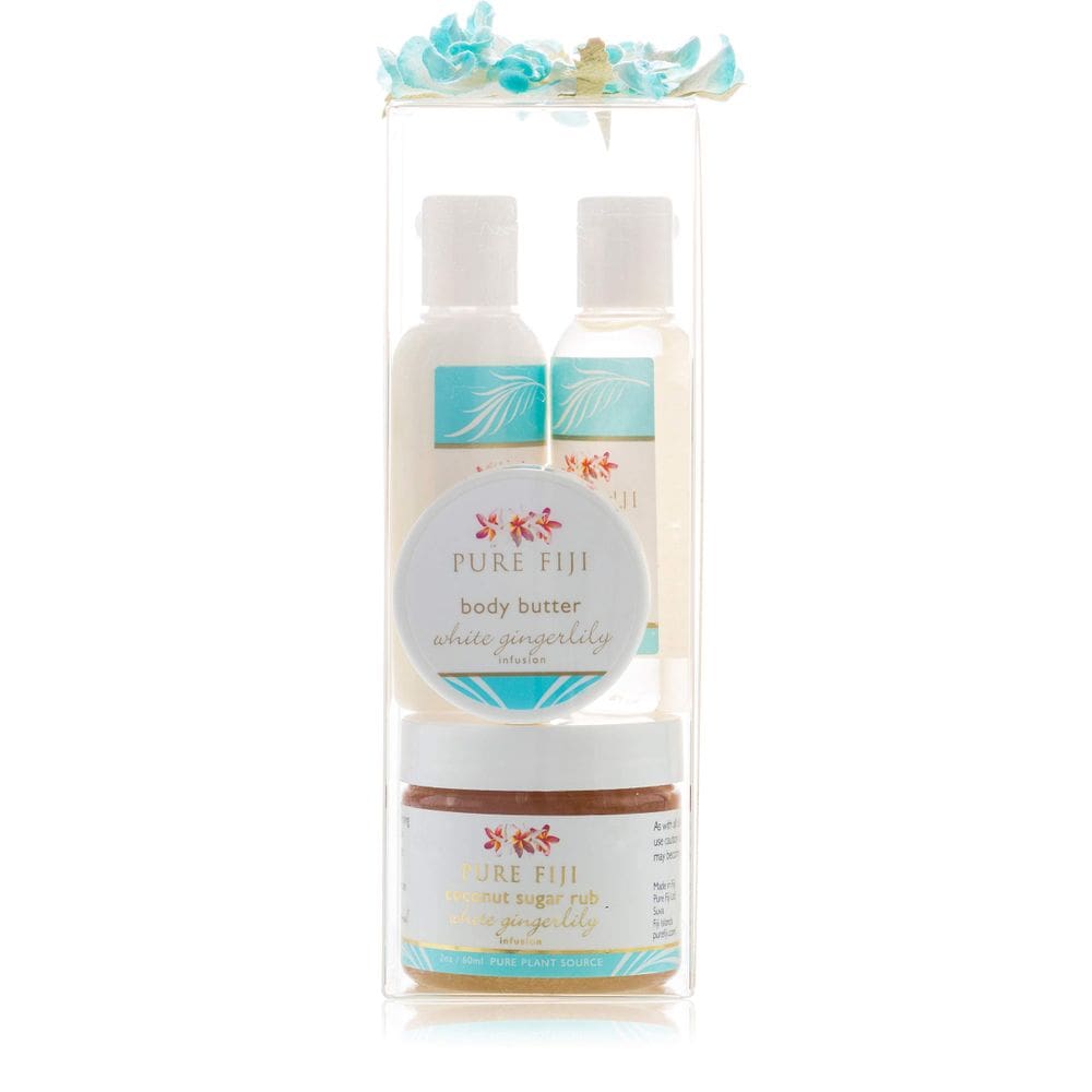 Conjunto de presentes PURE FIJI, loção corporal 30 ml, óleo exótico 30 ml, manteiga
