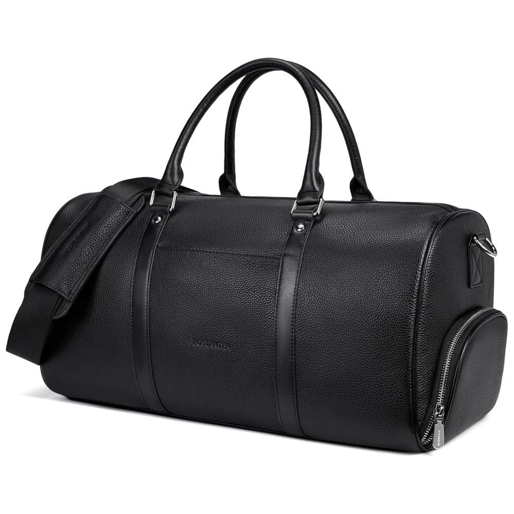 Bolsa de Viagem Masculina Clássica de Couro, BOSTANTEN B8164011Kblack, Preto