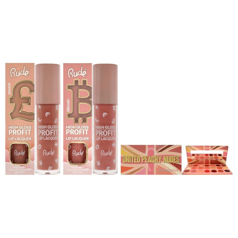 Kit de maquiagem Rude Cosmetics, kit de 3 peças com 21 sombras