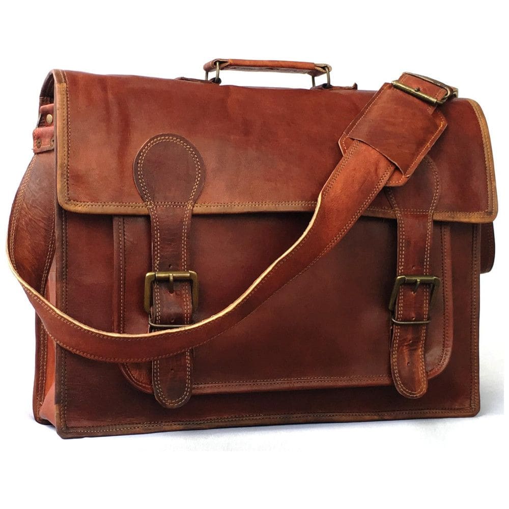 Bolsa, Pasta de Couro Masculina para Laptop, CUERO 8541569825, Marrom